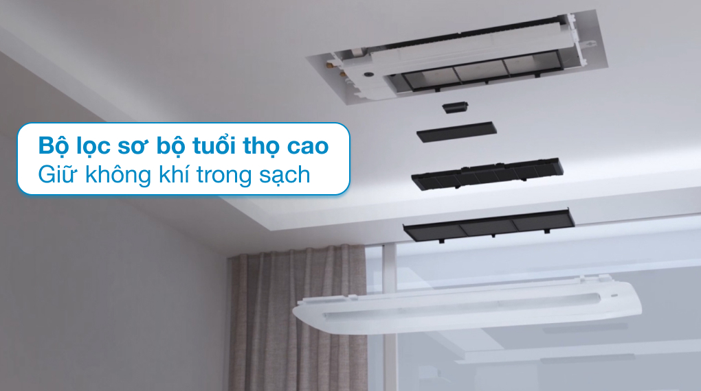 Điều hòa âm trần 1 hướng LG Inverter 10500 BTU ZTNQ12GULA0 - Lọc không khí
